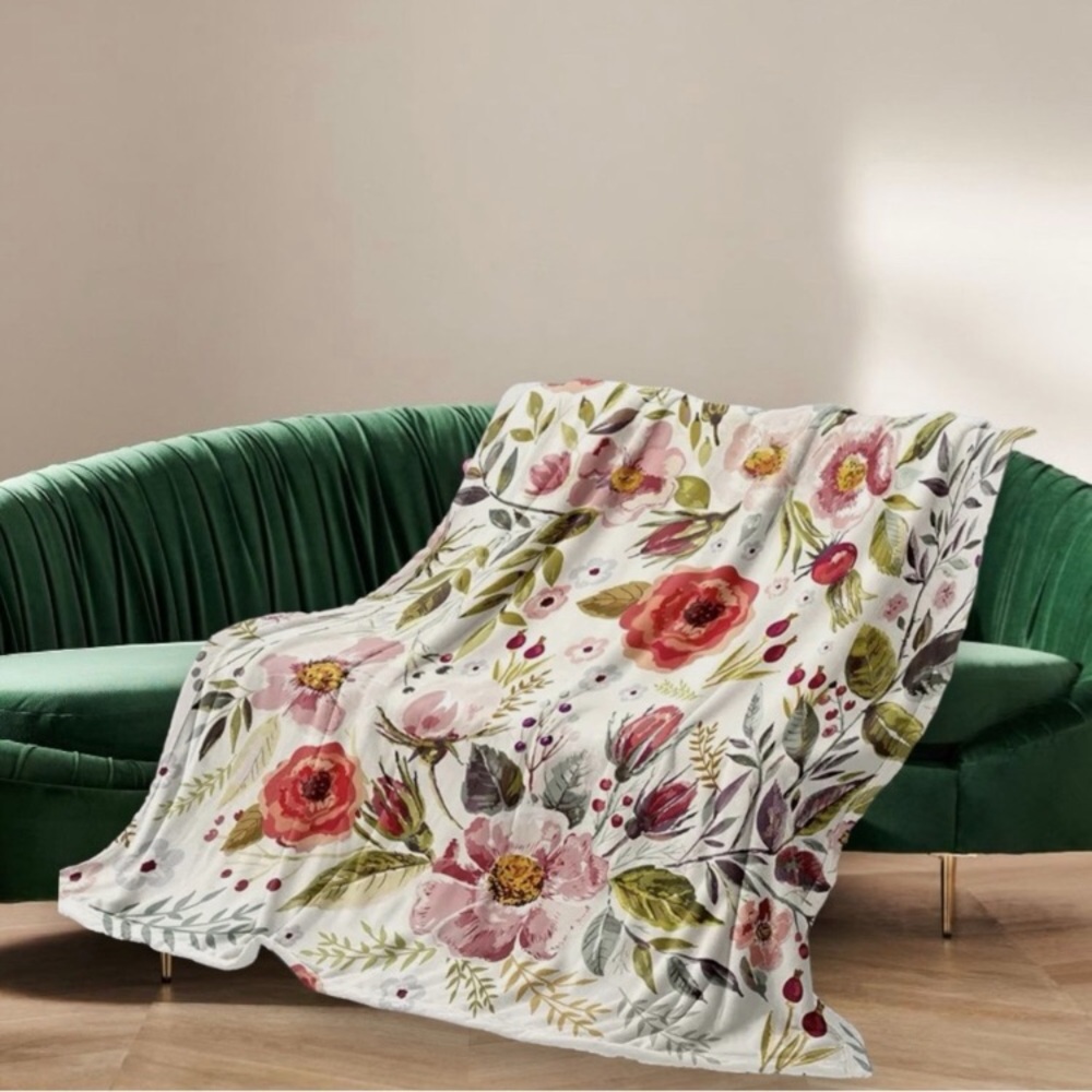New Boho Floral Throw Blanket Bedspread Bedding - 50" x 60"